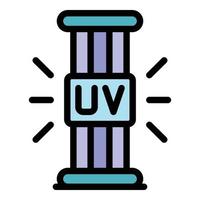 Farbumrissvektor für das Symbol der tragbaren UV-Lampe vektor