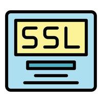 Farbe des Umrissvektors für SSL-Sicherheitssymbole vektor