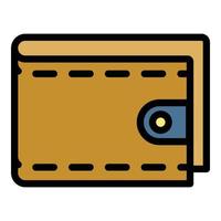 modern plånbok ikon Färg översikt vektor