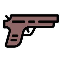 polis pistol ikon Färg översikt vektor