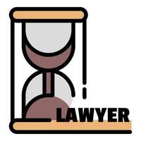 Sanduhr Anwalt Symbol Farbe Umriss Vektor