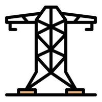 Farbe des Umrissvektors für das elektrische Turmsymbol vektor