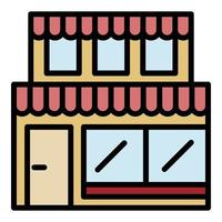 Straßenrestaurant Symbol Farbe Umriss Vektor