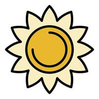 kleiner Sonnenblumensymbol Farbumrissvektor vektor