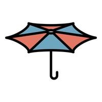 Japanisches Papier Regenschirm Symbol Farbe Umriss Vektor