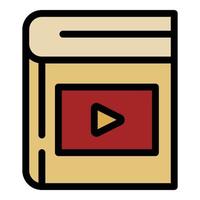 Farbumrissvektor des Videobuchsymbols vektor