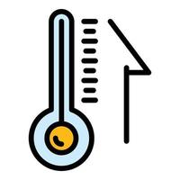termometer i de bastu ikon Färg översikt vektor