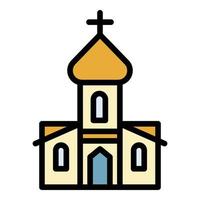 ortodox kyrka ikon Färg översikt vektor