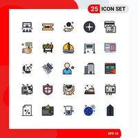Aktienvektor-Icon-Pack mit 25 Zeilenzeichen und Symbolen für Gebotskredit-Handcare-Karten-Pin-editierbare Vektordesign-Elemente vektor