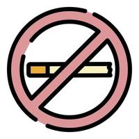 Rauchverbot Symbol Farbe Umriss Vektor