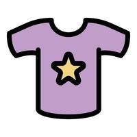 Mädchen T-Shirt Symbol Farbe Umriss Vektor