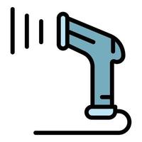 Daten-Barcode-Scanner-Symbol Farbumrissvektor vektor