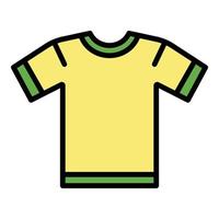 fotboll Brasilien skjorta ikon Färg översikt vektor