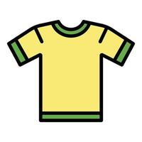 Fußball-Brasilien-Trikot-Symbol Farbumrissvektor vektor