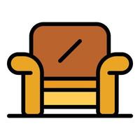Zimmer Sessel Symbol Farbe Umriss Vektor