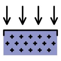 nylon- material ikon Färg översikt vektor