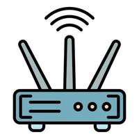 WLAN-Router-Symbol Farbumrissvektor vektor