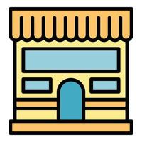 Stadt Shop Symbol Farbe Umriss Vektor
