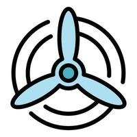 flygplan propeller ikon Färg översikt vektor
