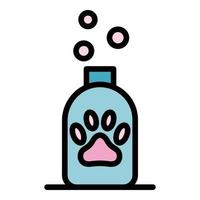 Hundeshampoo Symbol Farbe Umriss Vektor