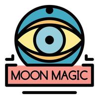 Mond magisches Symbol Farbumrissvektor vektor