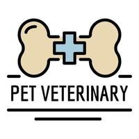 sällskapsdjur veterinär logotyp, översikt stil vektor