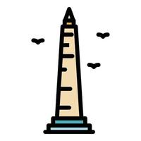 istanbul torn ikon Färg översikt vektor