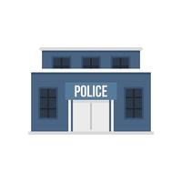 Polizeigebäude Symbol flach isoliert Vektor