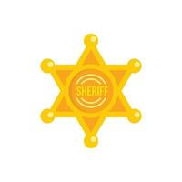 Sheriff-Stern-Symbol flacher isolierter Vektor