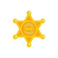 sheriff stjärna ikon platt isolerat vektor