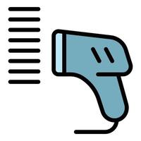 Griff Barcode-Scanner-Symbol Farbumrissvektor vektor