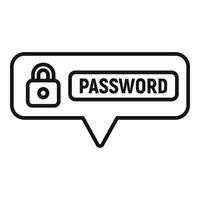 Lösenord säkerhet ikon översikt vektor. säkerhet cyber vektor