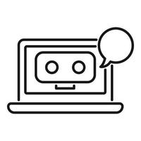 Laptop-Bot-Symbol-Umrissvektor. Bürodienst vektor