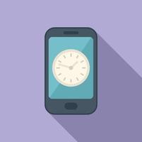 smartphone timer ikon platt vektor. klocka projekt vektor