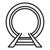 Eisenbahntunnel-Symbol Umrissvektor. U-Bahn vektor