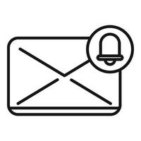 E-Mail-Glockensymbol Umrissvektor. Nachricht abonnieren vektor