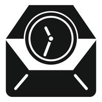 E-Mail-Arbeitszeit-Symbol einfacher Vektor. Bürozeit vektor