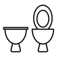 Symbol Umrissvektor für offene Toilette schließen. WC Toilette vektor