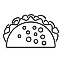 niedlicher taco-symbol-umrissvektor. mexikanische Nahrung vektor