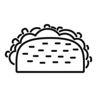 Taco-Frühstück-Symbol Umrissvektor. mexikanisches essen vektor