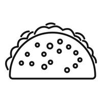 Hähnchen-Taco-Symbol Umrissvektor. mexikanische Nahrung vektor