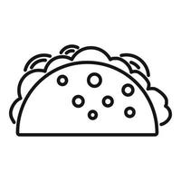 Taco-Symbol Umrissvektor. Tortilla-Essen vektor