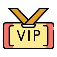 VIP-Abzeichen-Symbol Farbumrissvektor vektor