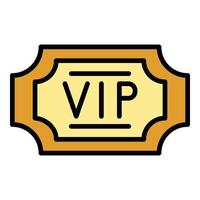 VIP-Label-Symbol Farbumrissvektor vektor