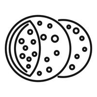 veganer Falafel-Symbol-Umrissvektor. Pita kochen vektor