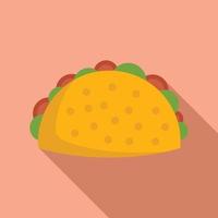 Flacher Vektor der Käse-Taco-Ikone. mexikanische Nahrung