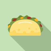 kokta taco ikon platt vektor. mexikansk mat vektor