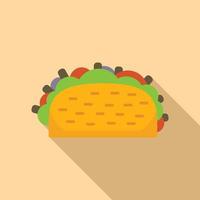 Fleisch-Taco-Symbol flacher Vektor. mexikanische Nahrung vektor