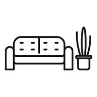 Wartebereich Sofa Symbol Umriss Vektor. Wartezimmer vektor