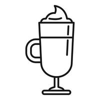 söt latte kopp ikon översikt vektor. Kafé glas vektor